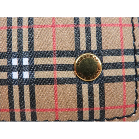 Authentic BURBERRY HENLEY LEATHER CHECK BLACK SHOULDER STRAP WALLET CLUTCH BAG - Picture 3 of 4